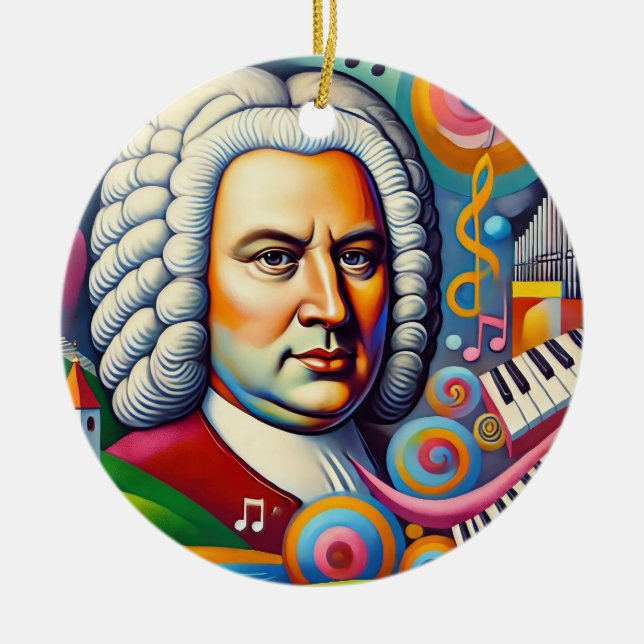 Johann Sebastian Bach Portrait Keramik Ornament (Vorne)
