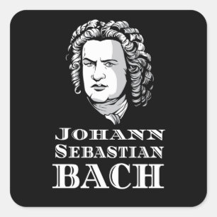 Johann Sebastian Bach Portrait Quadratischer Aufkleber