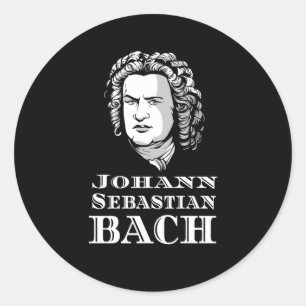 Johann Sebastian Bach Portrait Runder Aufkleber
