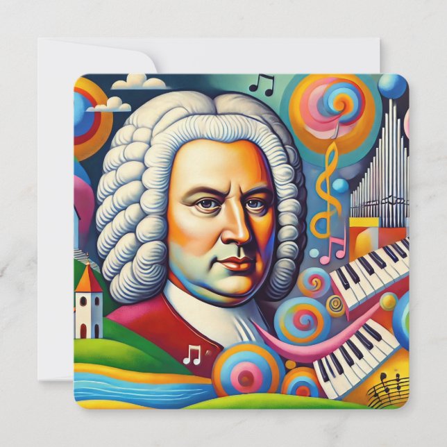 Johann Sebastian Bach Portrait Save The Date (Vorderseite)