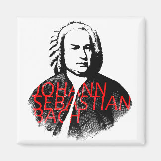 Johann Sebastian Bach Portrait und rote Briefe Magnet