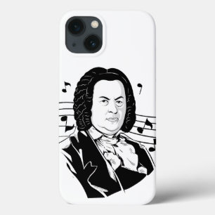 Johann Sebastian Bach Porträt und Büste mit Noten Case-Mate iPhone Hülle