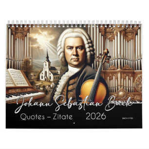 Johann Sebastian Bach Quotes and Portraits 2026 Kalender