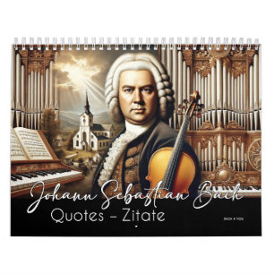 Johann Sebastian Bach Quotes und Portraits Kalender