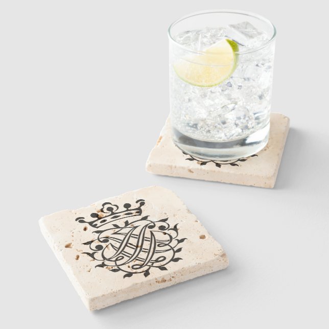 Johann Sebastian Bach Siegel Wappen Monogram Insig Steinuntersetzer (Seitenansicht)