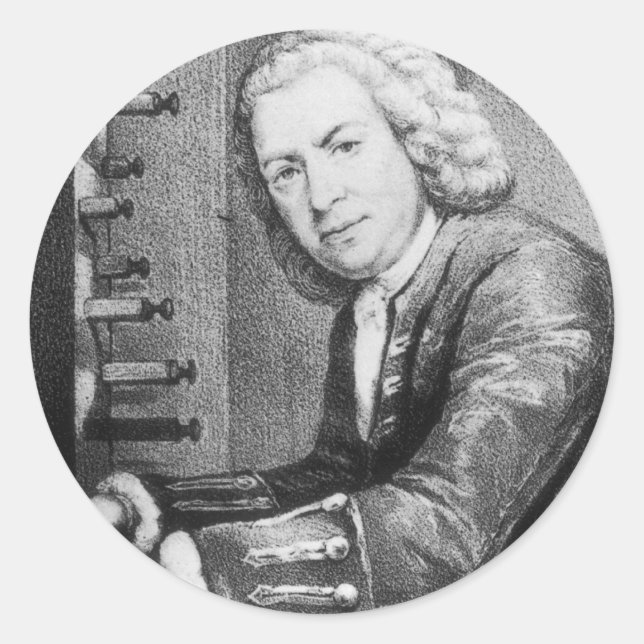 Johann Sebastian Bach Stuff Runder Aufkleber (Vorderseite)