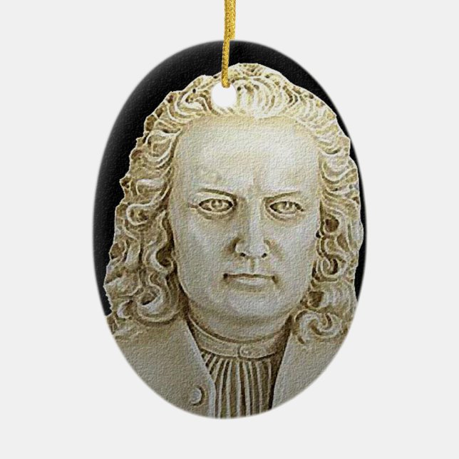 Johann Sebastian Bach-Weihnachtsverzierung Keramik Ornament (Vorne)
