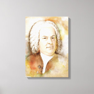 Johann Sebastian Bach zur Leinwand - Wasserfarben