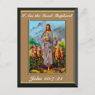 Johannes 10:7-21 Ich bin der gute Hirte Brauner Ra Postkarte