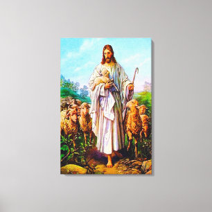Johannes 10:7-21 Ich bin der gute Hirte Leinwand