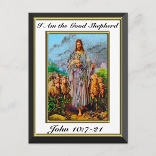 Johannes 10,7-21 Ich bin der gute Hirte Weißer Rah Postkarte