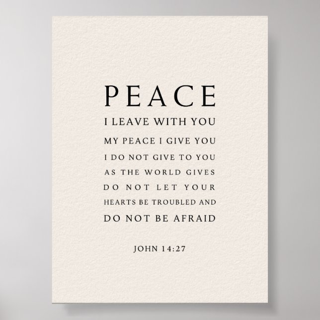 Johannes 14:27 Frieden hinterlasse ich euch Poster (Vorne)