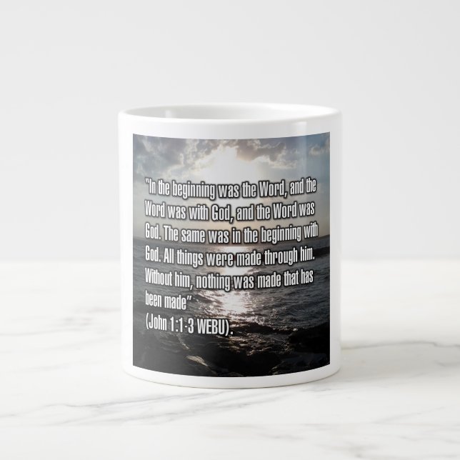 Johannes 1:1-3 WEBU Mug Jumbo-Tasse (Vorderseite)