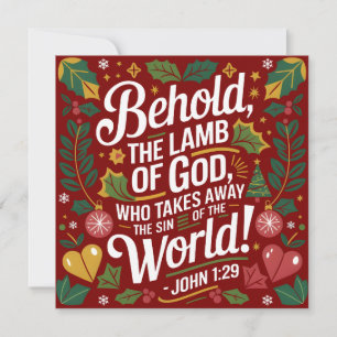 Johannes 1:29 Das Lamm Gottes Christliches Weihnac Feiertagskarte