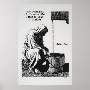 Johannes 2 11 Wunder Kunst Druck Wasser in Wein Poster