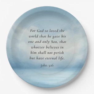 Johannes 3:16 Bibelvers Bild Pappteller