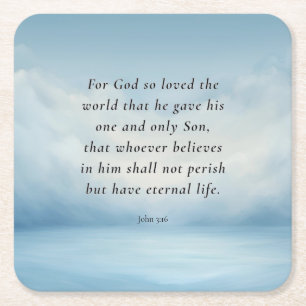 Johannes 3:16 Bibelvers Bild Rechteckiger Pappuntersetzer