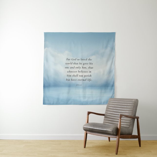 Johannes 3:16 Bibelvers Bild Wandteppich (Beispiel)