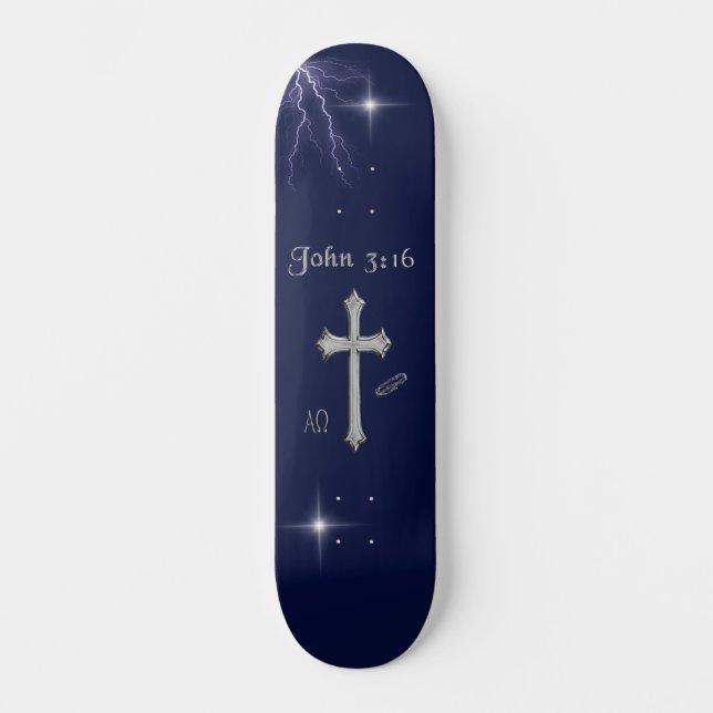 Johannes 3:16 Bibelvers Skateboard (Vorderseite)