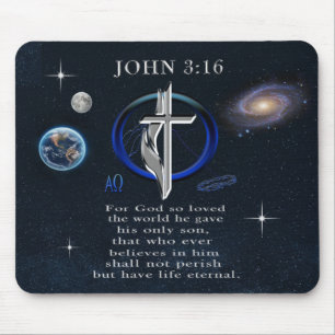 Johannes 3,16 Christ  Mousepad