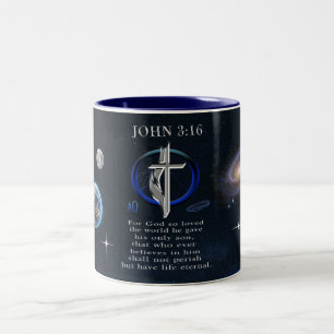 Johannes 3,16 Christ  Zweifarbige Tasse