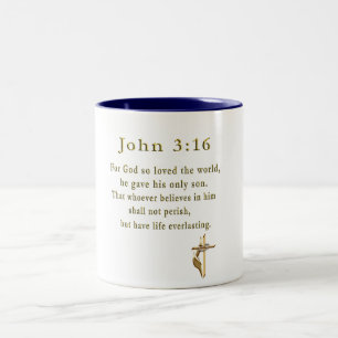 Johannes 3:16 christliche Geschenke Zweifarbige Tasse