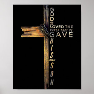 Johannes 3_16 Christliches Kreuz Bibel 2025 Update Poster