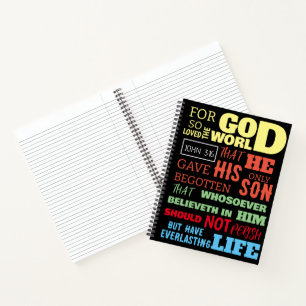 JOHANNES 3:16 DENN GOTT HAT DIE WELT SO GELIEBT NOTIZBUCH