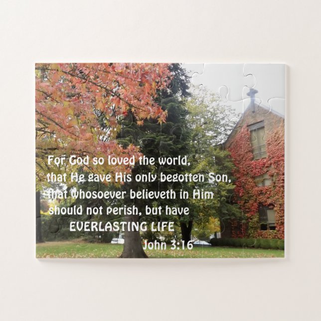 Johannes 3:16 Denn so liebte Gott die Welt Puzzle (Horizontal)