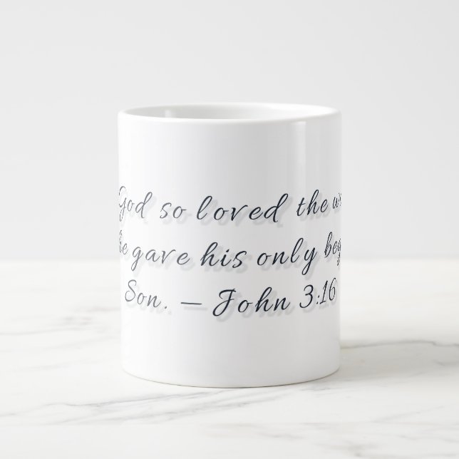 Johannes 3,16, Geschenktasse Jumbo-Tasse (Vorderseite)
