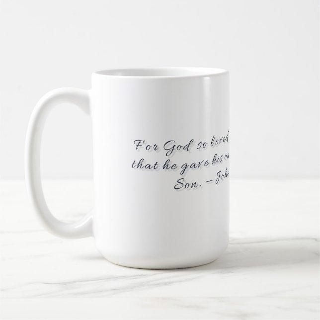 Johannes 3,16, Geschenktasse Kaffeetasse (Links)