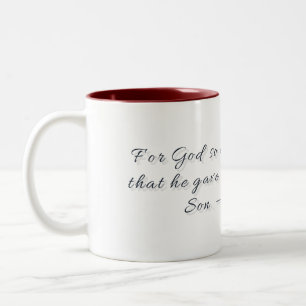 Johannes 3,16, Geschenktasse Zweifarbige Tasse
