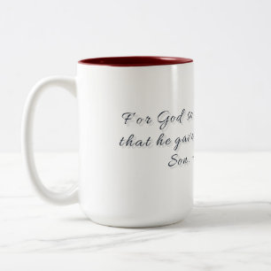 Johannes 3,16, Geschenktasse Zweifarbige Tasse