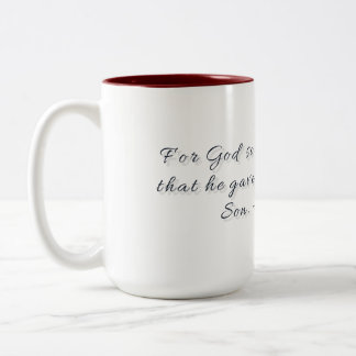 Johannes 3,16, Geschenktasse Zweifarbige Tasse