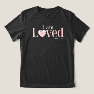 Johannes 3:16 Ich werde geliebt Florales Herz Chri Tri-Blend Shirt