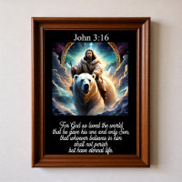 Johannes 3:16 Jesus reitet auf einem Eisbären in d
