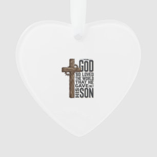 Johannes 3_16 Kreuz Vintage-Gravur Christliches De Ornament