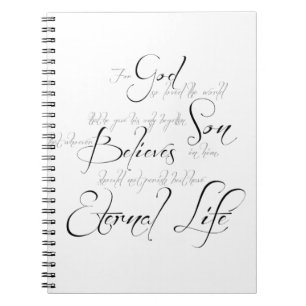 Johannes 3:16 Schrift Notizblock