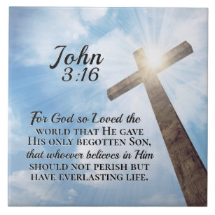 Johannes 3:16 So liebte Gott das Weltholzkreuz Fliese