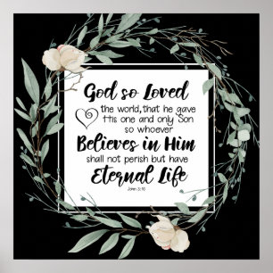 Johannes 3:16 So liebte Gott das World Bible Verse Poster