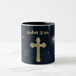 Johannes 3:16 zweifarbige tasse