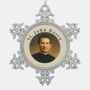 Johannes Bosco Schneeflocken Zinn-Ornament