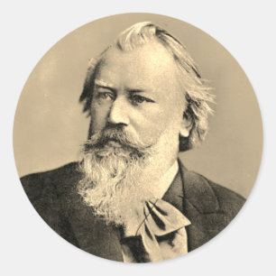 Johannes Brahms (1889) Runder Aufkleber