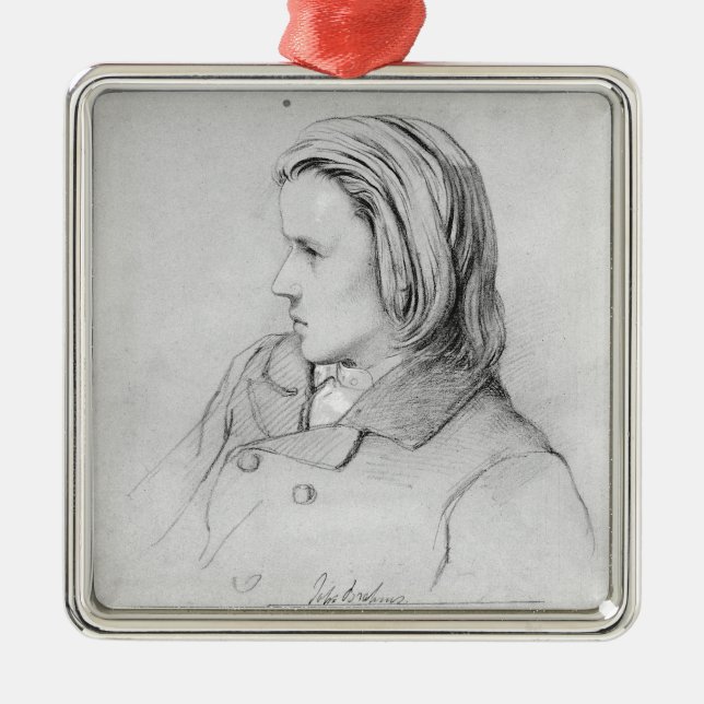Johannes Brahms alterte zwanzig, 1853 Silbernes Ornament (Vorne)