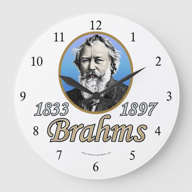 Johannes Brahms Große Wanduhr (Vorderseite)