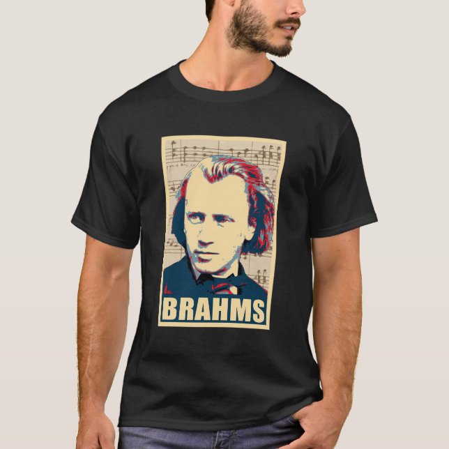 Johannes Brahms Musical Notes T-Shirt (Vorderseite)