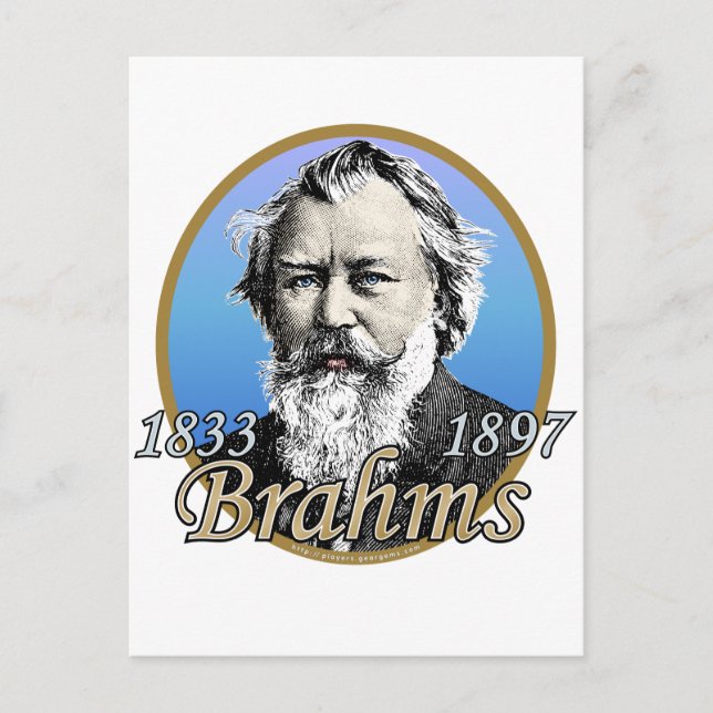 Johannes Brahms Postkarte (Vorderseite)