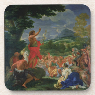 Johannes das Baptist-Predigen, gemalt vor 169 Getränkeuntersetzer