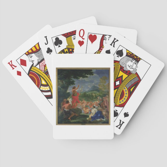 Johannes das Baptist-Predigen, gemalt vor 169 Spielkarten (Rückseite)