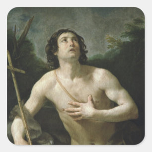 Johannes der Baptist, c.1635-40 Quadratischer Aufkleber